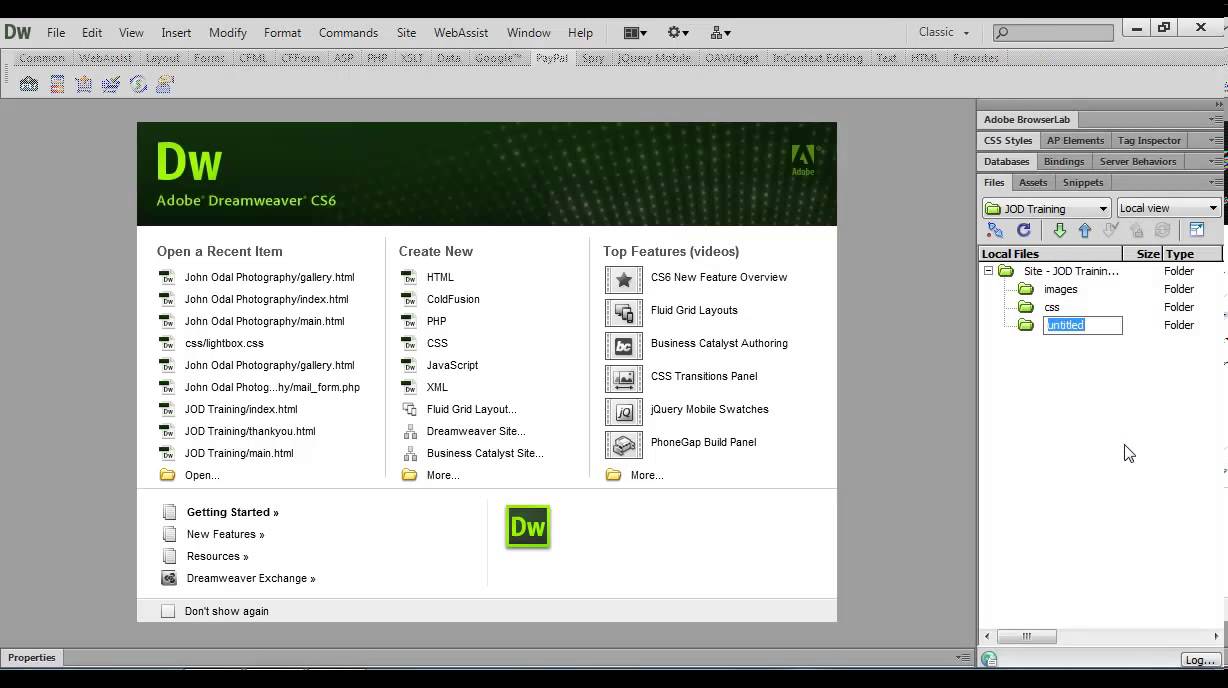 06 Creating Folders And Files Dreamweaver Web Design Project 1 YouTube