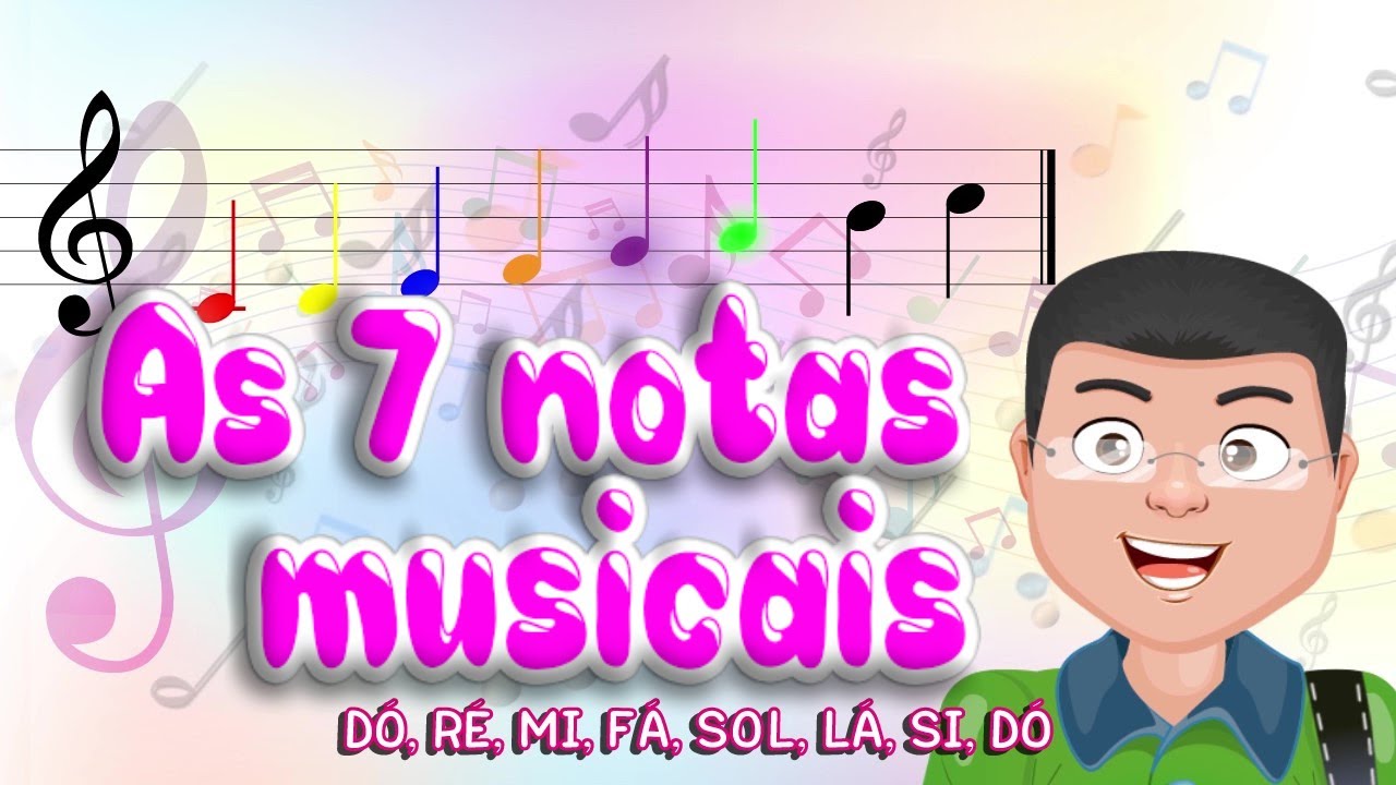 As notas musicais - Dó Ré Mi Fá Sol Lá Si - Educativo infantil 