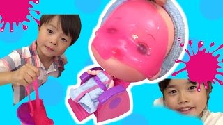 メルちゃん スライム ネバネバ パック エステのお店屋さんごっこ こうくんねみちゃん Sticky paste Gross mask