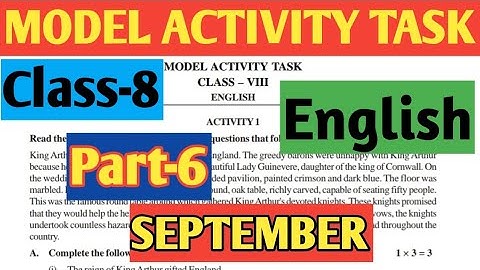 Class 8 English Model Activity Task Part 6//September Model Activity Task Class 8 English Part 6