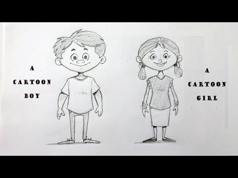Cartoon Boy And Girl Drawing Easy Jameslemingthon Blog