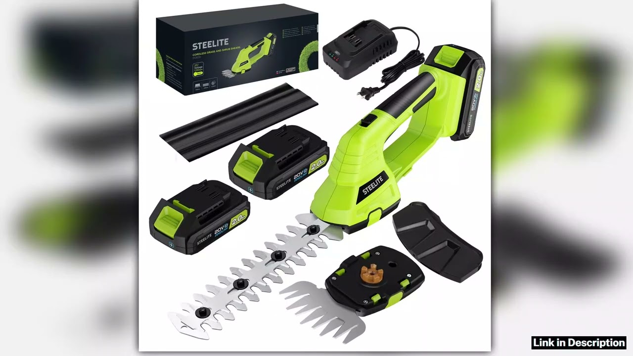 Cordless Hedge Trimmer21V Electric Handheld Grass Shear Shrub Trimmer with 2 Rechargeable 20Ah Batt