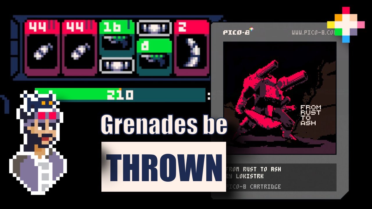 Grenade giveth so grenade useth | From Rust To Ash | PICO-8 Game