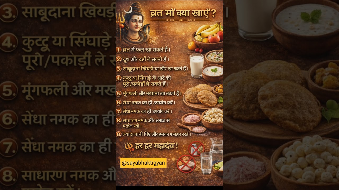 महाशिवरात्रि व्रत में क्या खाए🤔 mahashivratri vrat m kya kha skte h/mahashivratri 2026