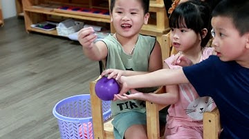Trò chơi chuyền bóng của các bạn nhỏ | Mầm Non EEG Montessori Thái Nguyên