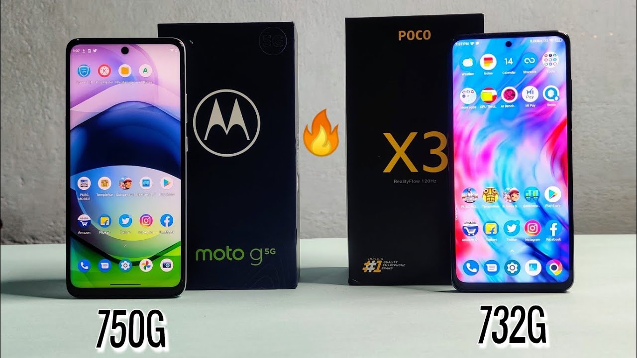 Moto G 5G Vs Poco X3 Speed Test SD 750G VS SD 732G Shocking Speed...🔥