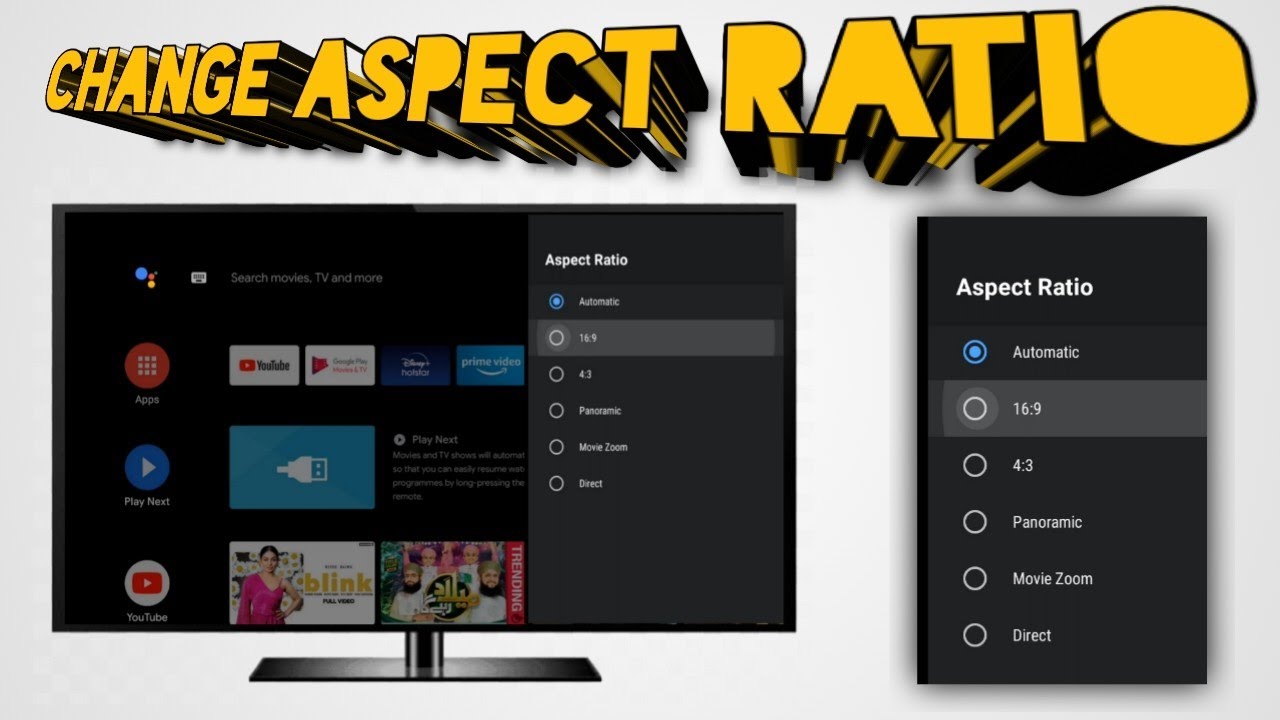 How to change aspect ratio on Android TV | VU PREMIUM ...