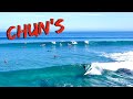 Hawaii surfing north shore chuns reef lining up drone footage