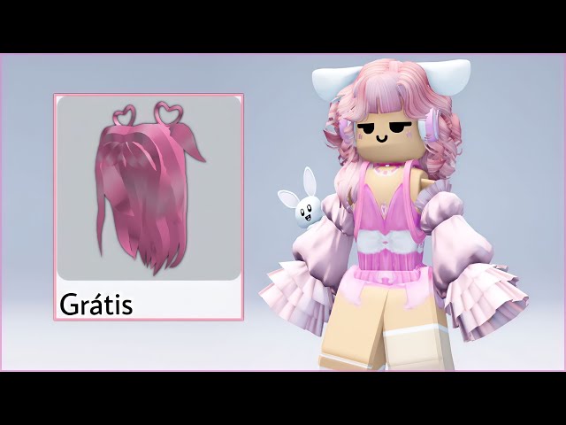 ⭐GRÁTIS⭐**CABELO MECHAS ROSA** LINDO no Roblox!