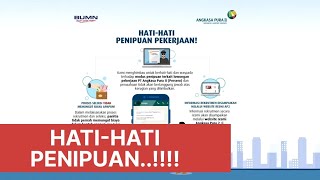 ( ANGKASA PURA 2 ) HATI - HATI LOWONGAN KERJA PALSU MENGATASNAMAKAN PT. ANGKASA PURA II (PERSERO)