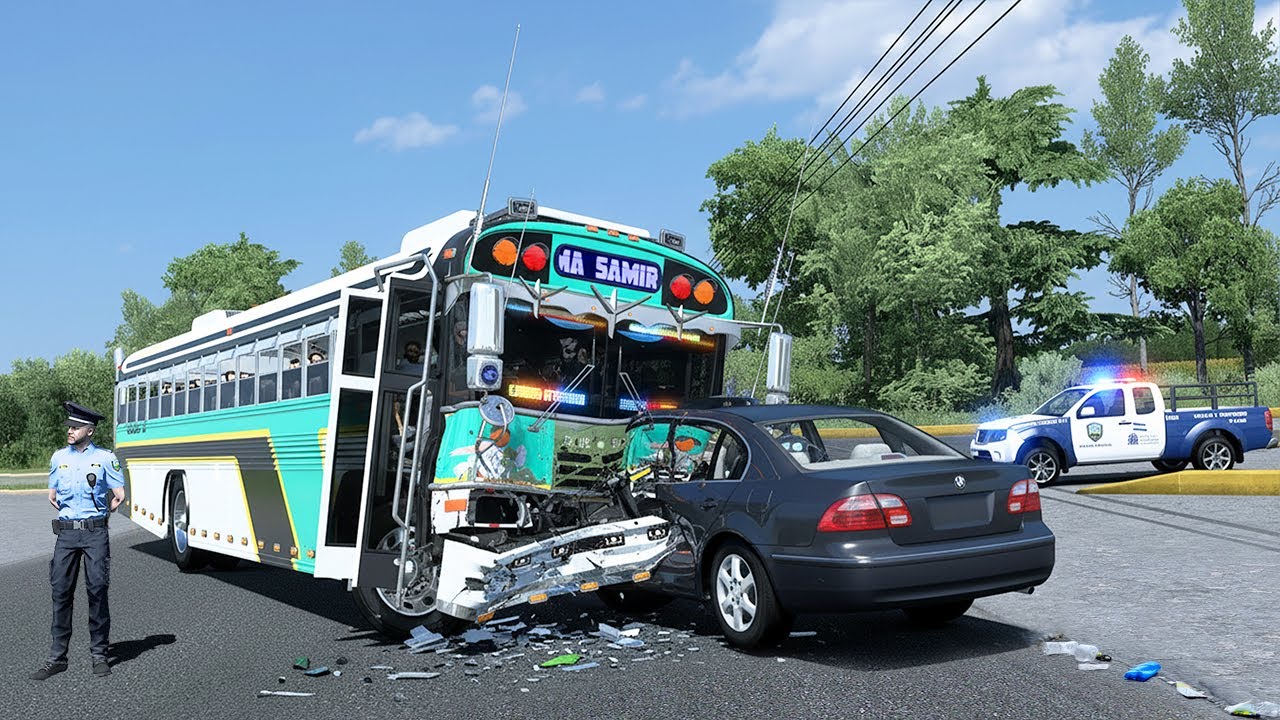 Accidento el Autobús  Blue Bird Estilo Honduras Mas Modificado A Alta Velocidad