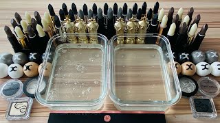 Black vs White Lipstick Mixing Makeup Slime - Mixing Makeup Eyeshadow Into Slime