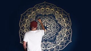 Drawing A Massive GOLD Dotwork Mandala