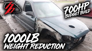 700HP Budget Build Civic Gets A 1000lb Weight Reduction!