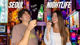 Trying SOJU for the FIRST TIME! (A huge mess😭)+ NIGHT LIFE in SEOUL w/ friends (Hongdae, YG club…)