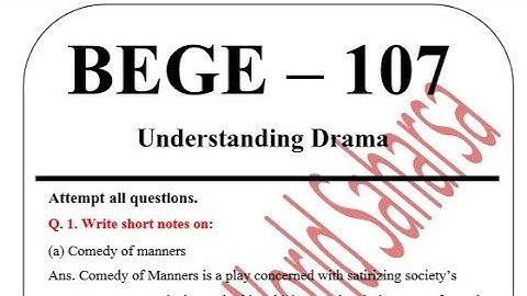 BEGE -107 Solved assignment 2019-2020 || IGNOU ||