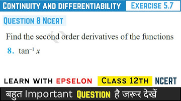 Continuity & Differentiability Class 12 | Exercise 5.7 Question 8 | NCERT Solutions 2024