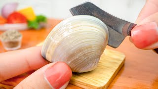 Yummy Miniature Thai Style Clams and Grilled Cheese Clam Recipe - ASMR Cooking Mini Food