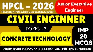 Concrete Technology MCQS | HPCL Civil Engineer 2026 Pdf Notes | HPCL 2026 je Civil Engineer PDF Note