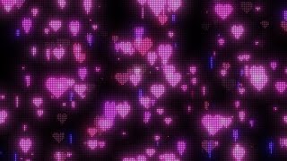 Flying Black and Purple Y2k Neon LED Lights Heart Background || 1 Hour Looped HD