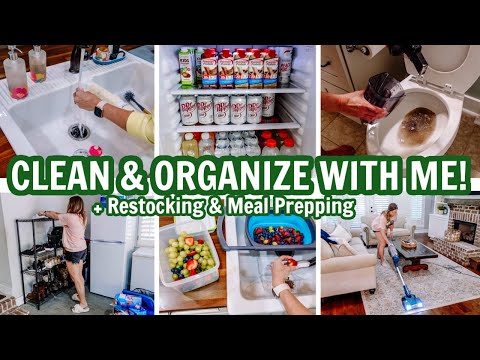 EXTREME CLEAN & ORGANIZE WITH ME | EXTREME CLEANING MOTIVATION | REFRIGERATOR RESTOCK