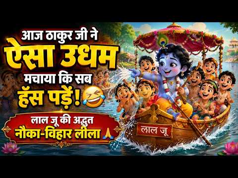 😂 आज ठाकुर जी ने ऐसा उधम मचाया कि सब हँस पड़े! | लाल जू की अद्भुत नौका-विहार लीला 🙏