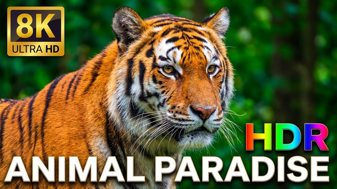 8K ANIMAL PARADISE: Wild Animals with Animal Sounds 8K VIDEO HDR 60FPS (Ultimate OLED TV Test)