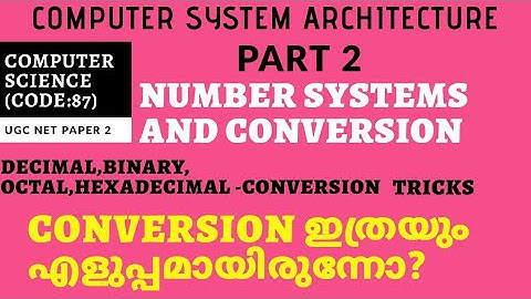 Number Systems and Conversion Part2|Binary,Decimal,Octal,Hexadecimal|Computer system architecture|CS