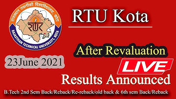 Live🛑 : RTU New Update 🔥 2021 | RTU Result Update | RTU Kota  |RTU University Result