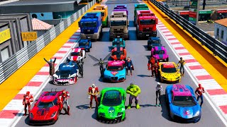 Novo Desafio GTA V Corrida de Acrobacias com Carros Caminhões e Heróis screenshot 4