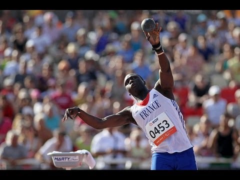 Athletics - Moussa Tambadou - men's shot put F38 final - 2013 IPC Athletics World C...