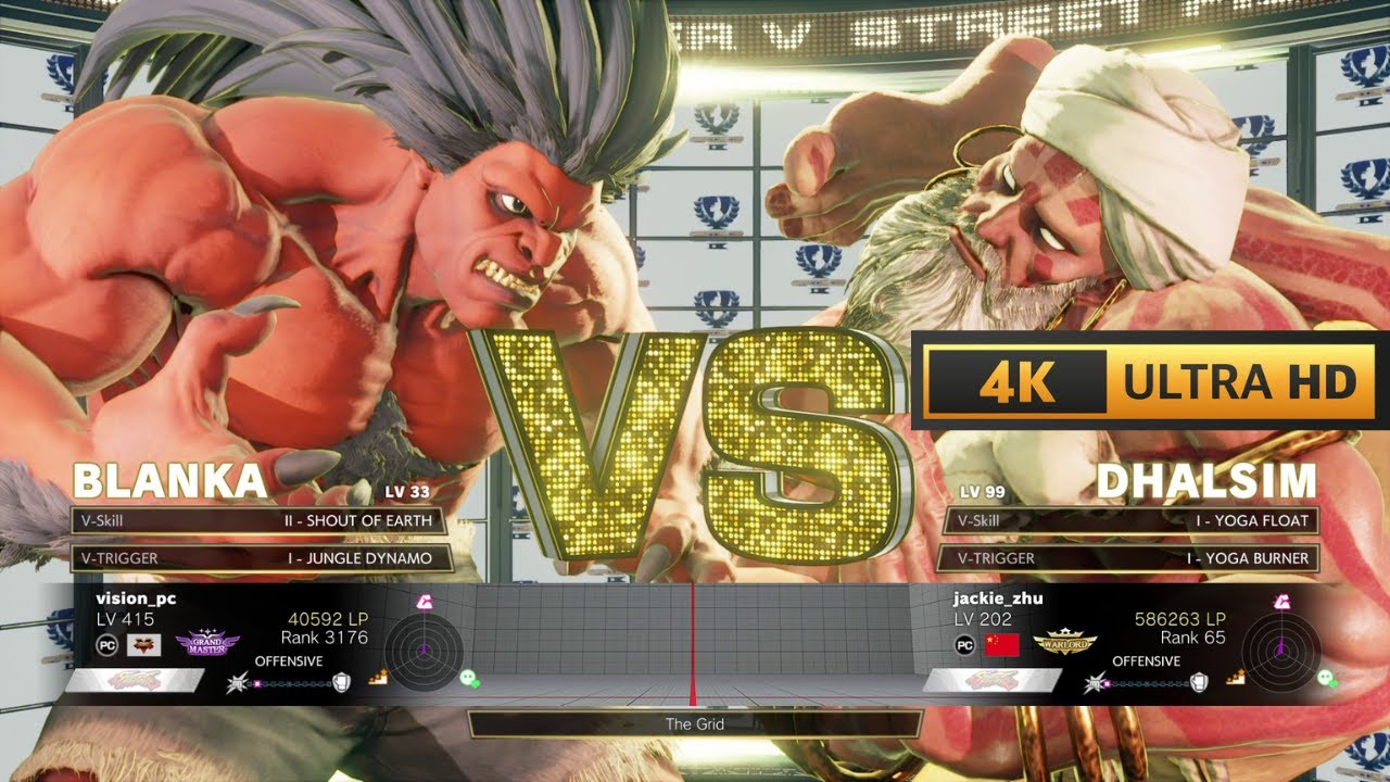 Blanka (Grand Master) vs Dhalsim (Warlord) | Street Fighter V Champion Edition | 4K 60Fps Gameplay