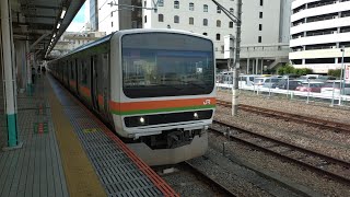 八高線 209系3500番台 55編成 八王子駅を発車(三菱IGBT-VVVF)