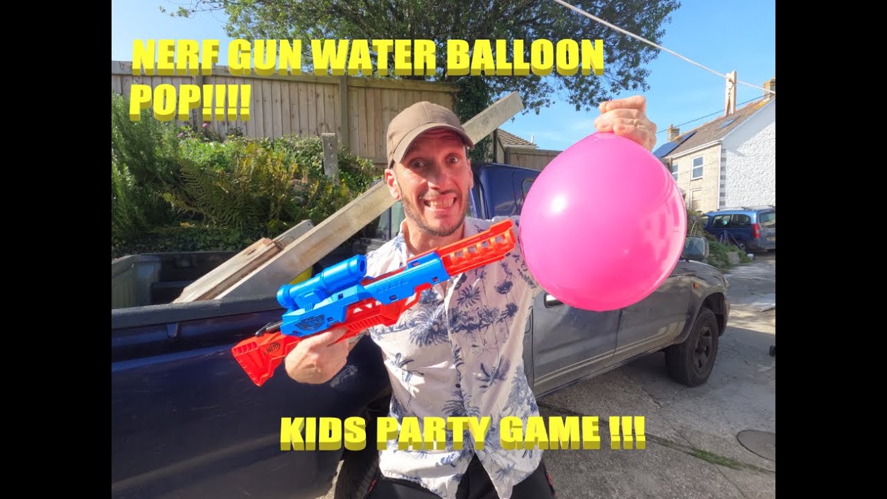 HOW TO - NERF GUN , ZUURU X SHOT WATER BALLOON POP , EASY AND SAFE KIDS PARTY GAME