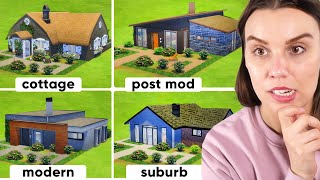 I tried to build the same house in 4 different styles  (The Sims 4)
