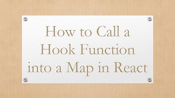 How to Call a Hook Function into a Map in React