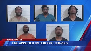 Five charged with possessing fentanyl after Enterprise drug raid, deputies say