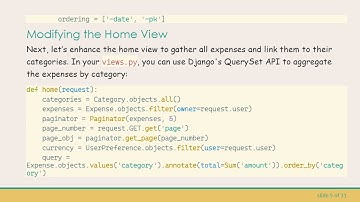 Grouping Expenses by Category in Django