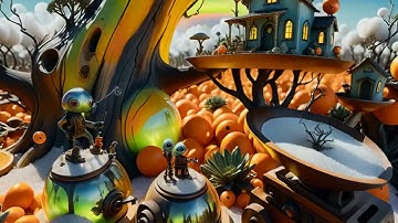 Surreal Robots plus Oranges 4K