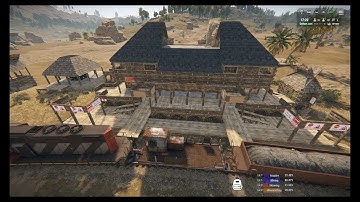 Surprise Pop Up Town Build on a Rust PvE server - OZRust EP5  - Grizzly Beard Live