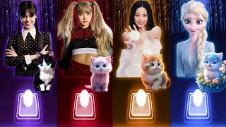 Cute Cats Dance | Wednesday Bloody Mary | Lisa Money | Jisoo Flower | Elsa wellerman | Cat Songs