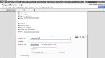Creating Google student behaviour  form