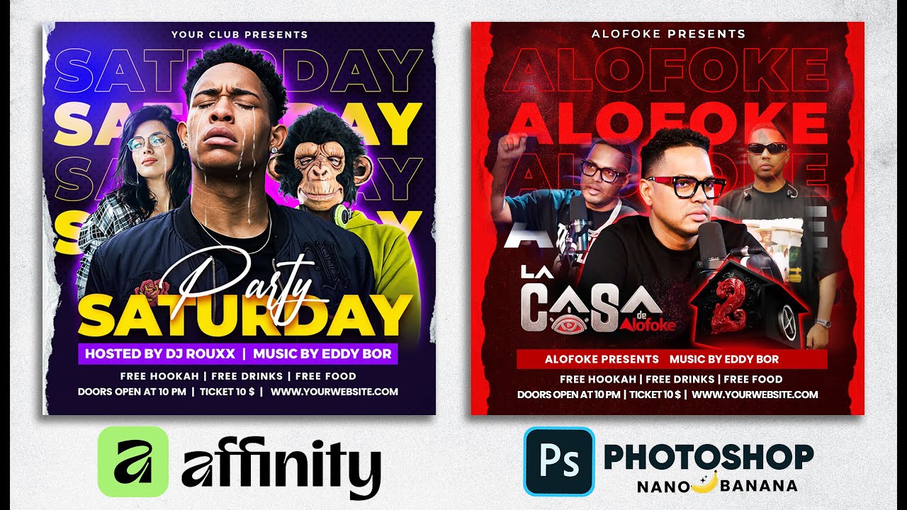 ¿PHOTOSHOP VS AFFINITY? EL DISEÑO DE FLYERS QUE MARCA LA DIFERENCIA 🔥
