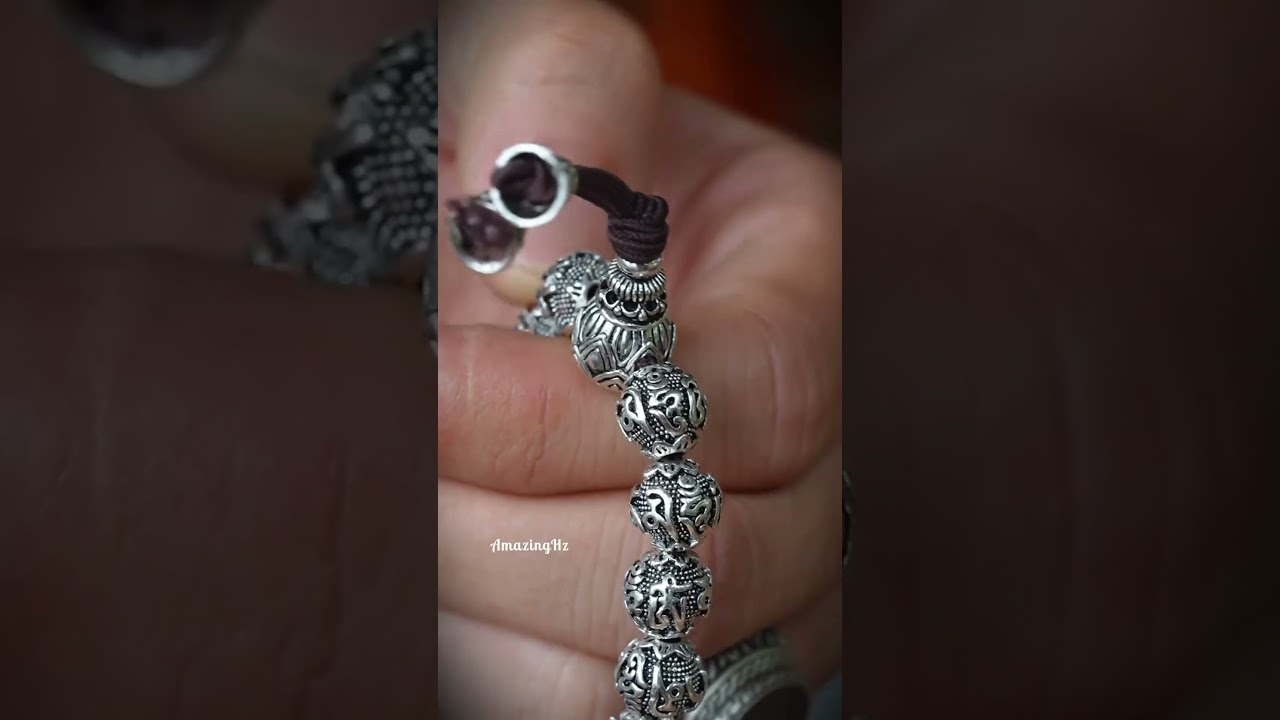 🙏Sacred Script: Sterling Silver Six-Syllable Mantra Men's Bracelet | AmazingHz