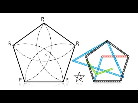 4K Как построить правильный пятиугольник, how to draw a regular pentagon