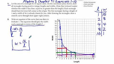 Algebra 2 Chapter 9.1 Exercises 1-10 Inverse Variation Problems