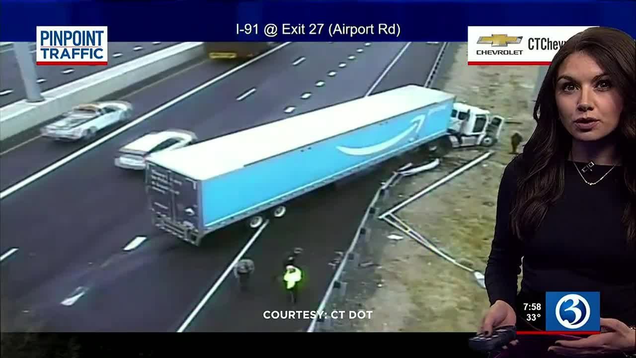 TRAFFIC ALERT: Tractor trailer crash snarls traffic on I-91 south in ...