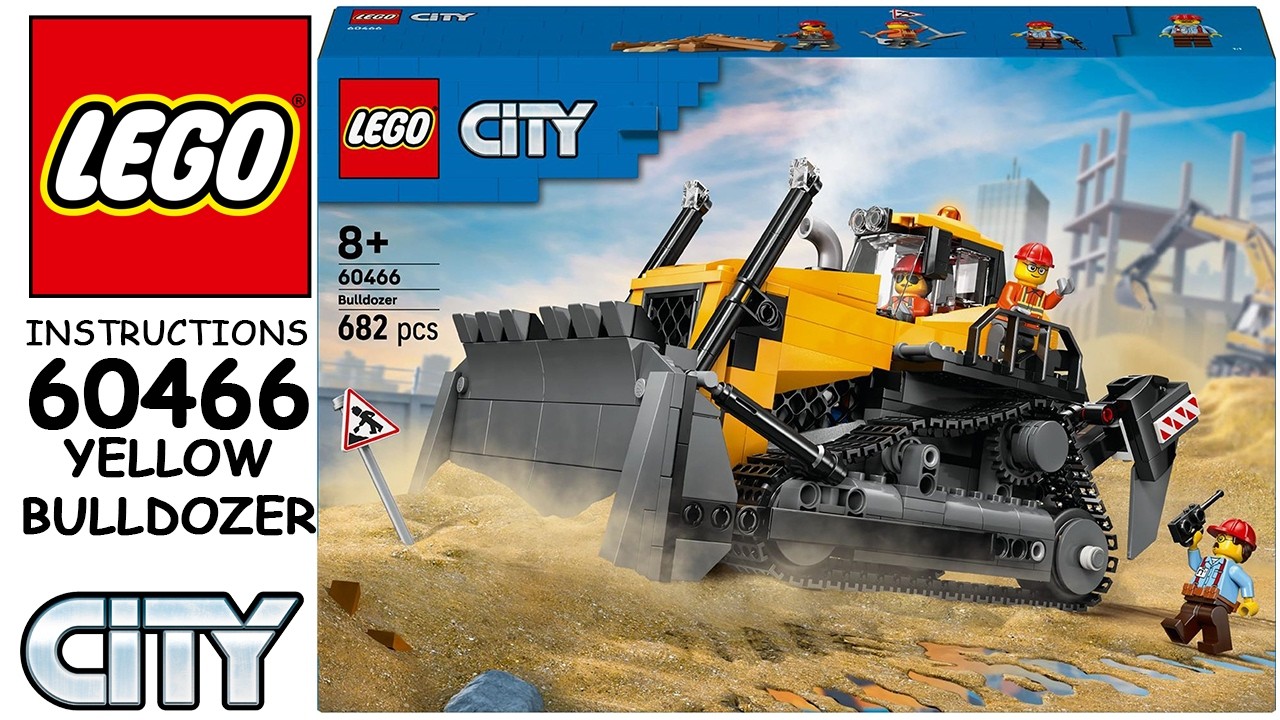How to build LEGO City 60466 - Yellow Bulldozer (Step-by-Step