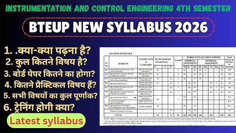 Polytechnic Instrumentation And Control 4th Semester Syllabus 2025-26 | IC  4th Sem Syllabus 2025-26