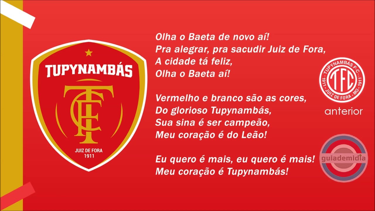 Hino do Tupynambás Futebol Clube [ MG ] , [ Oficial ] , [ Escudo Novo ]
